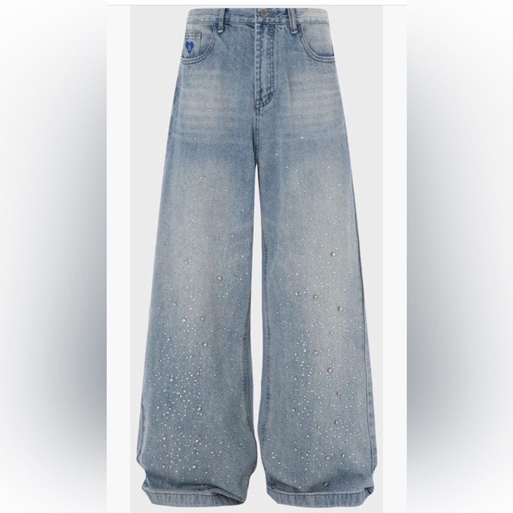 Aelfric Eden Rhinestone Baggy Jeans - size 30